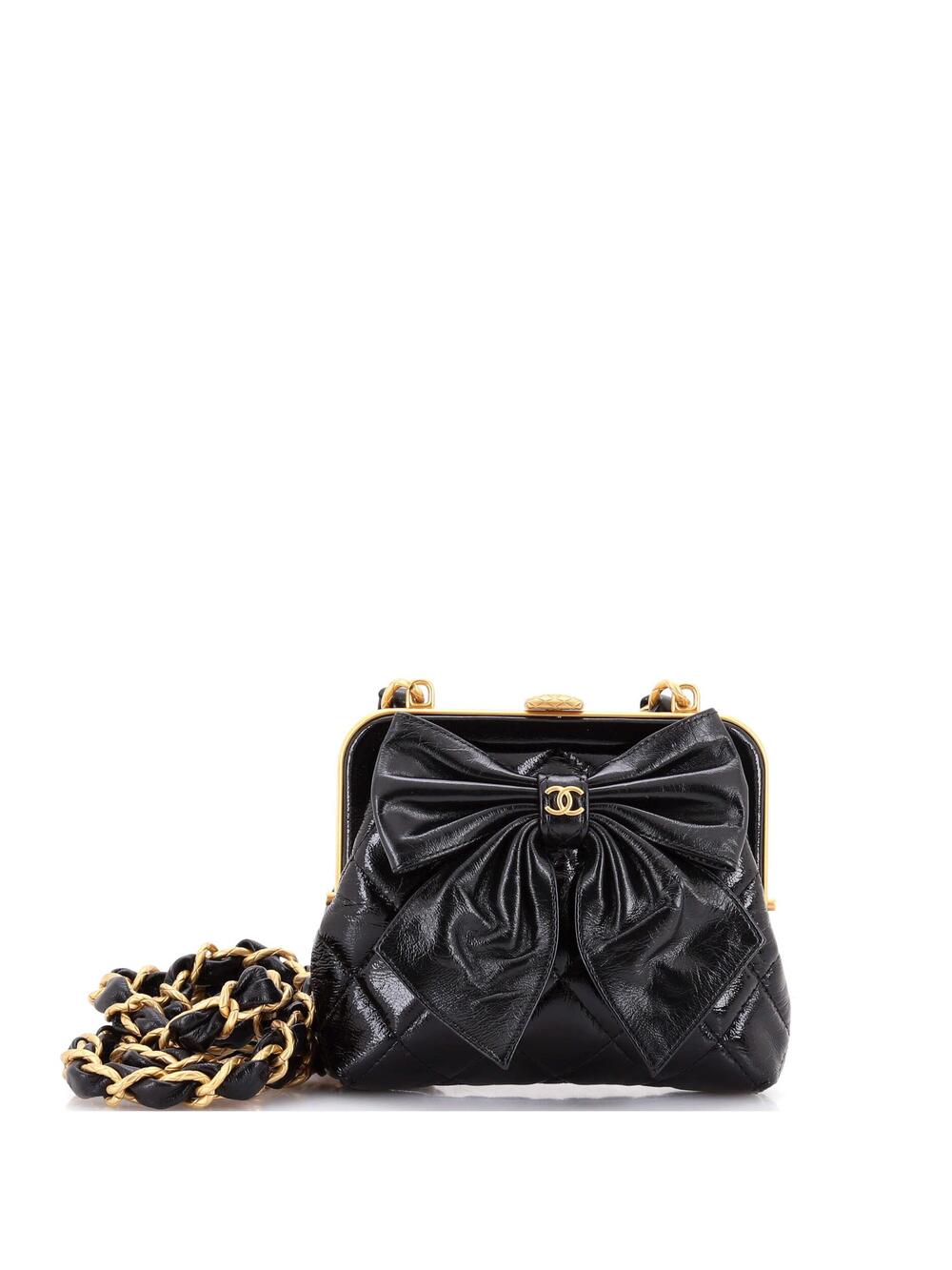 Chanel Bow Frame Clutch With Chain #237497C37B